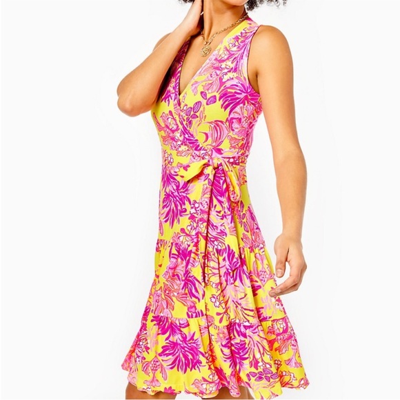 Lilly Pulitzer Dresses & Skirts - Lilly Pulitzer Pink and Yellow Floral Dress